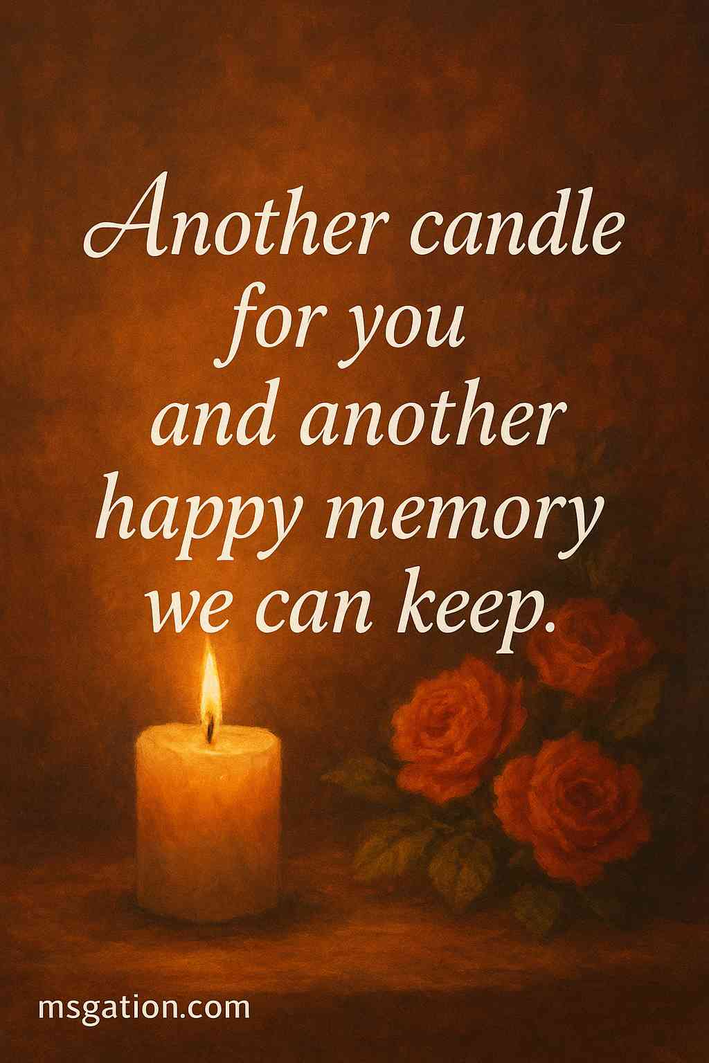 Another candle for you and another happy memory we can keep.