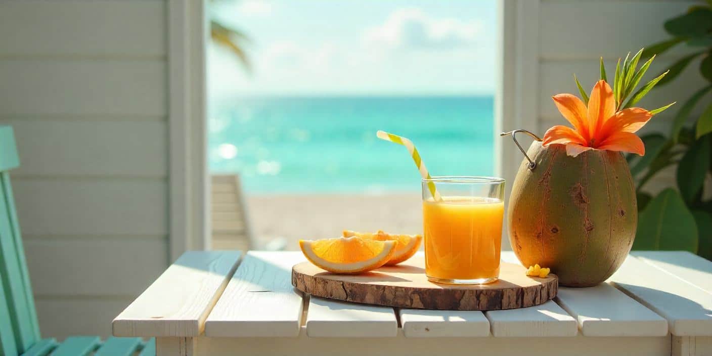 Bright breakfast table scene representing good morning wishes for a female friend.