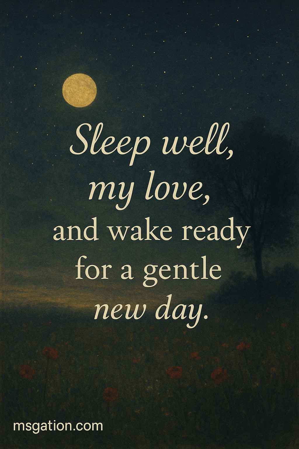 Sleep well, my love, and wake ready for a gentle new day.
