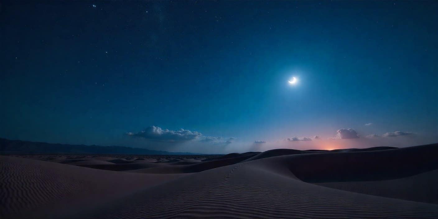Peaceful night sky with moon and stars symbolizing good night wishes for friend.