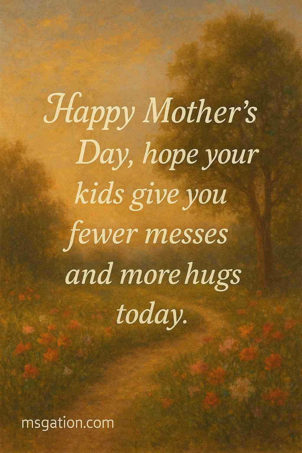 Happy Mother’s Day, hope your kids give you fewer messes and more hugs today.