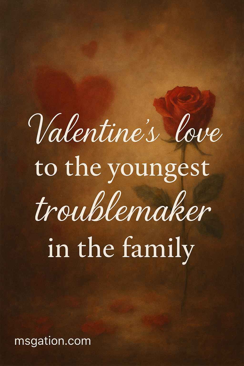 Valentine’s love to the youngest troublemaker in the family.