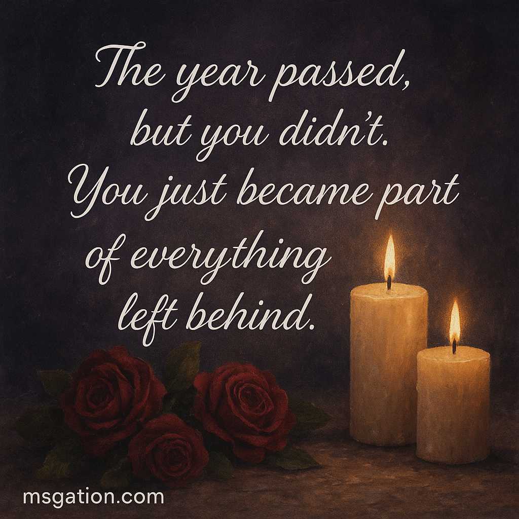 The year passed, but you didn’t. You just became part of everything left behind.
