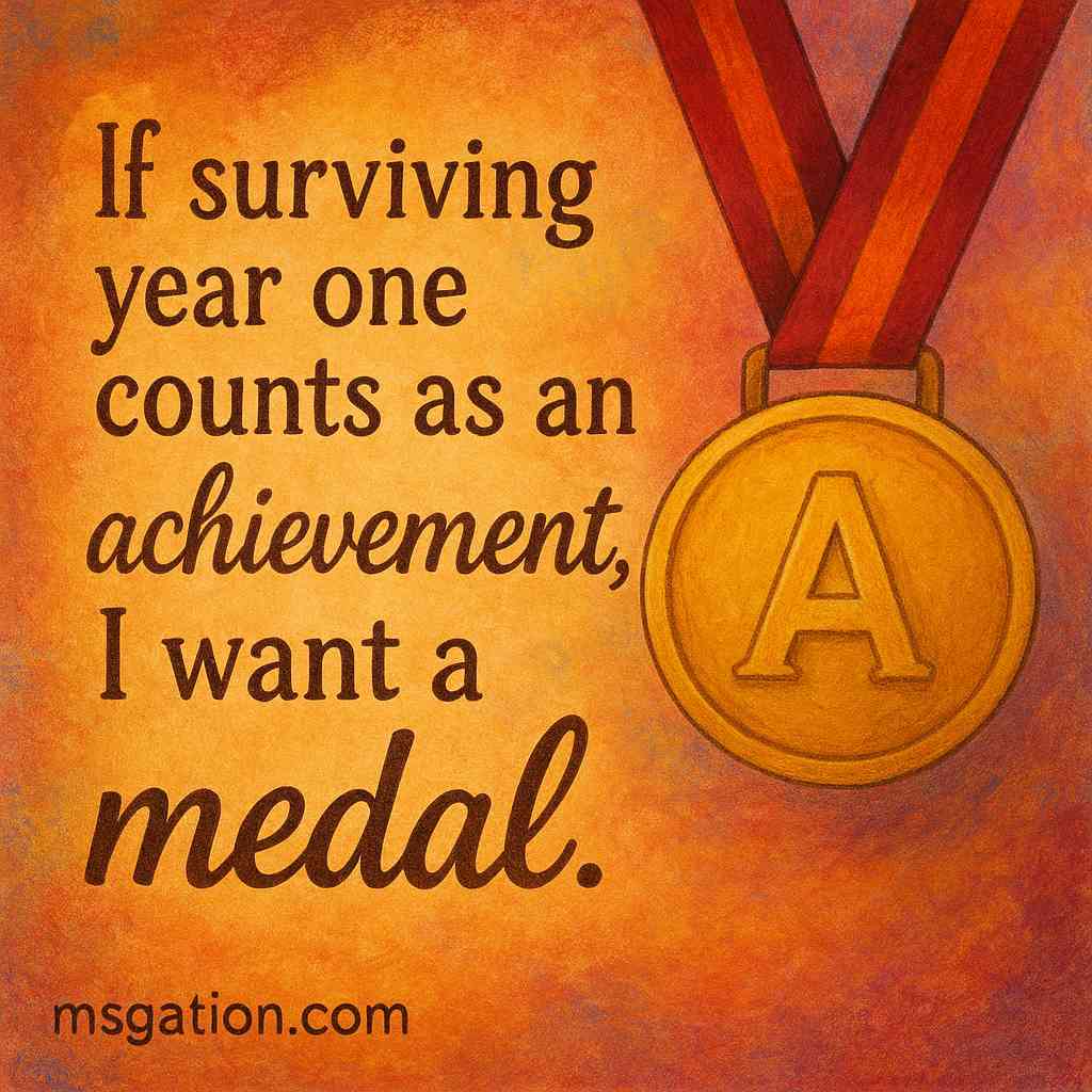 If surviving year one counts as an achievement, I want a medal.