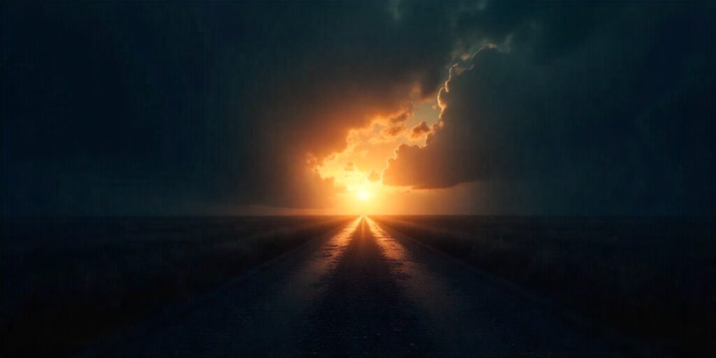 3rd Death Anniversary Quotes and Messages Symbolic light at end of path representing eternal remembrance.