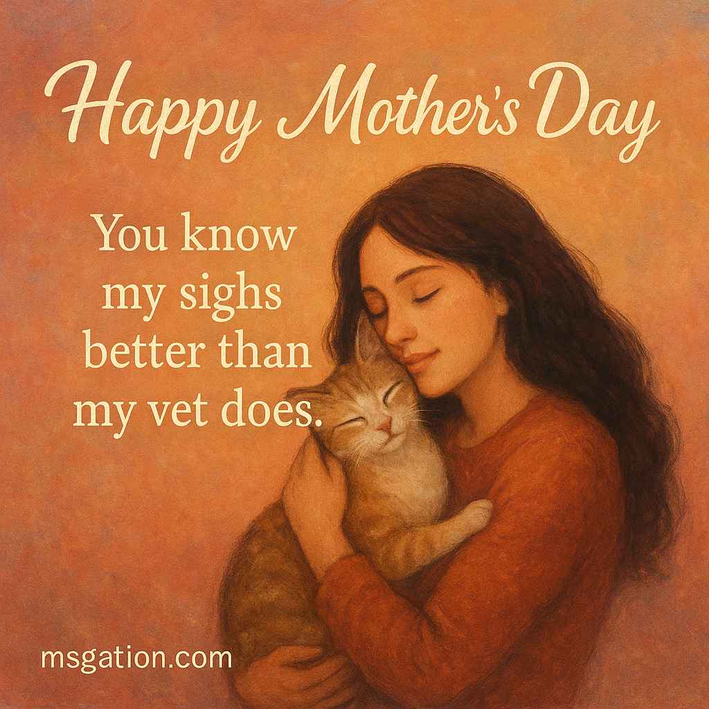 Happy Mother’s Day. You know my sighs better than my vet does.