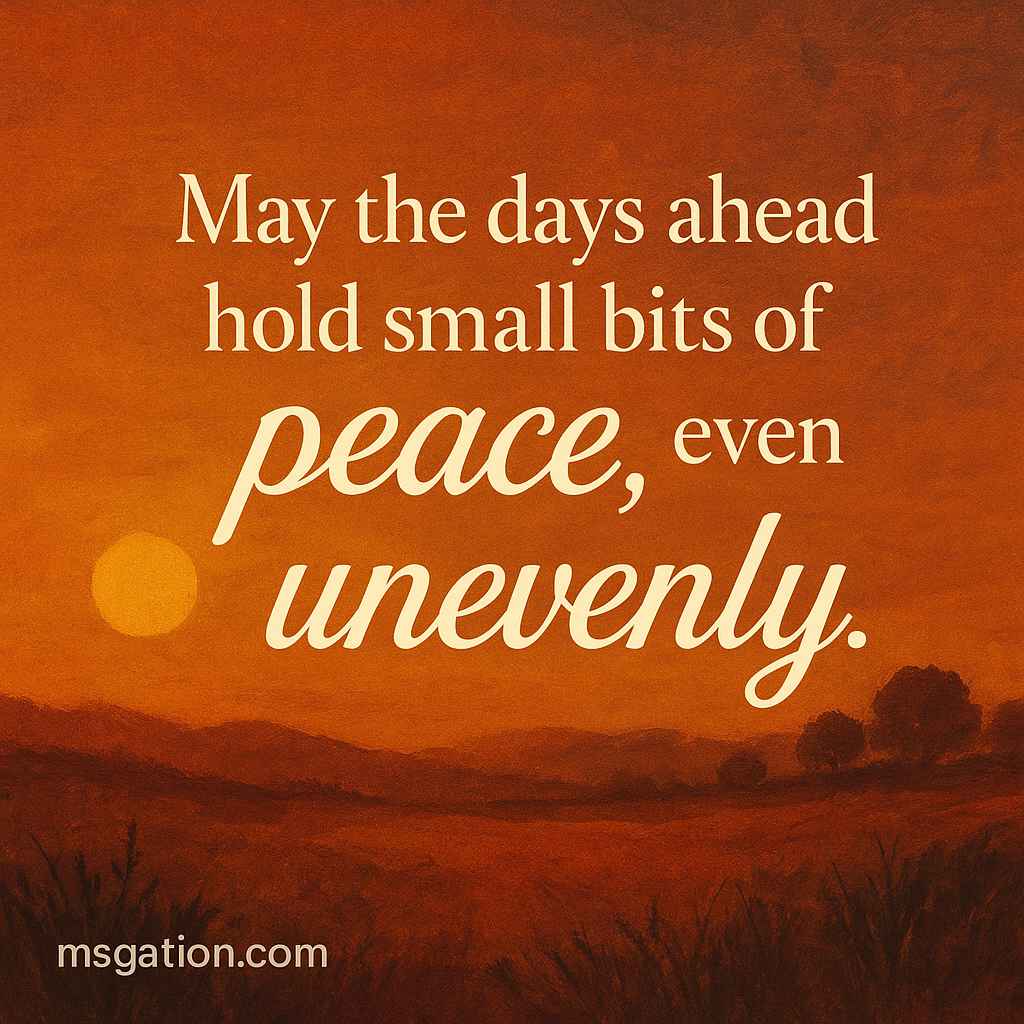 May the days ahead hold small bits of peace, even unevenly.