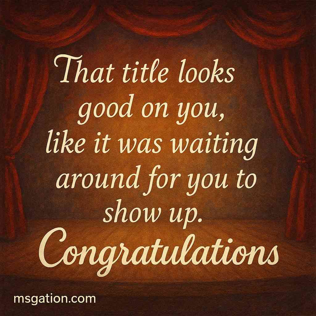 That title looks good on you, like it was waiting around for you to show up. Congratulations.