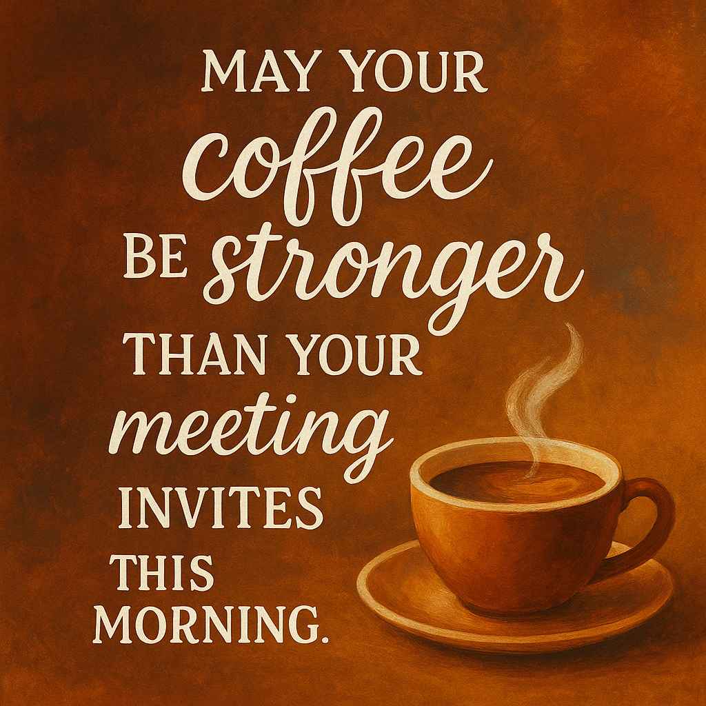 May your coffee be stronger than your meeting invites this morning.