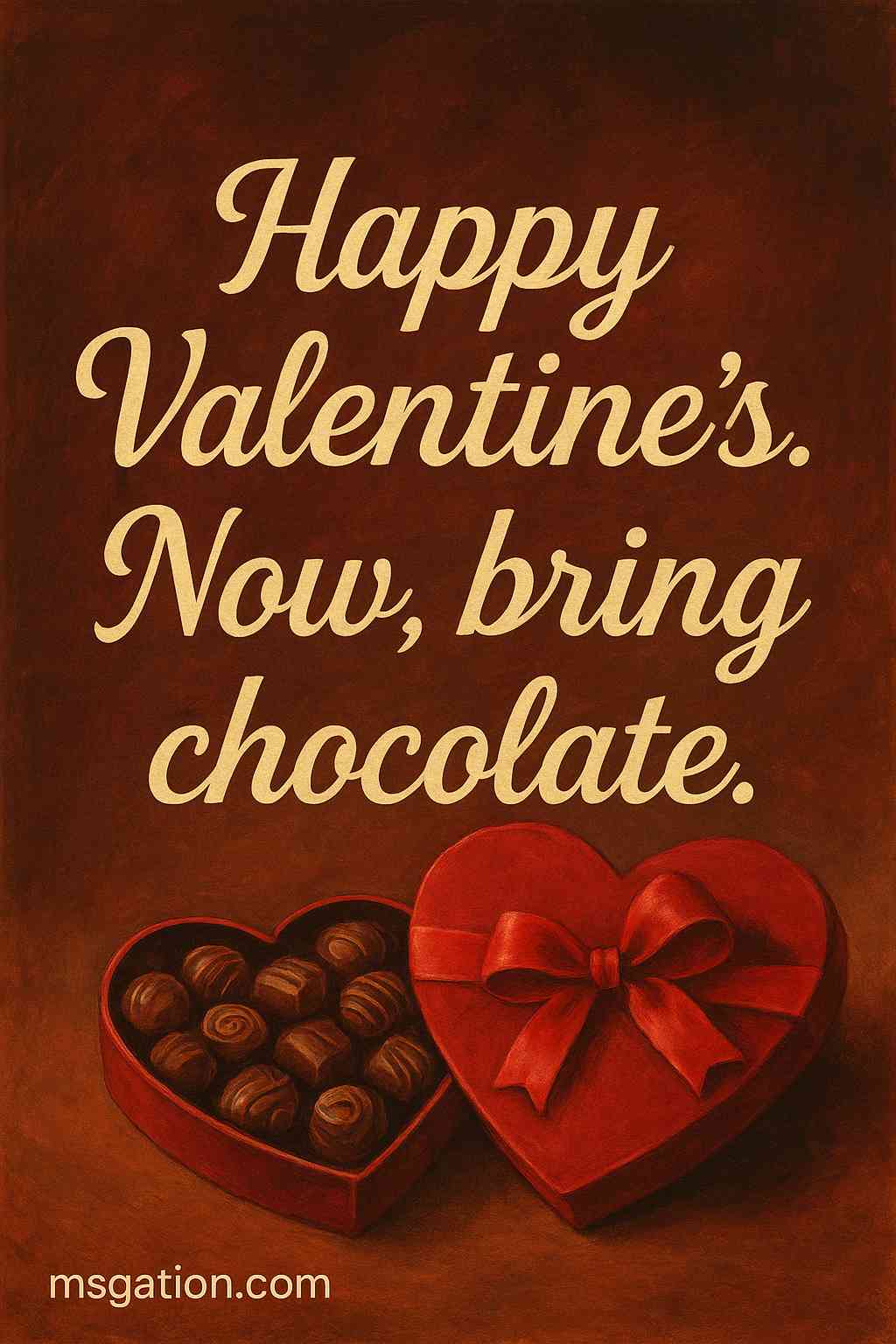 Happy Valentine’s. Now, bring chocolate.