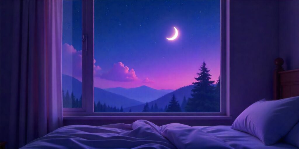 65+ Good Night Messages for Sister - Sweet and Loving Peaceful night sky with moon and stars for a sister good night message.
