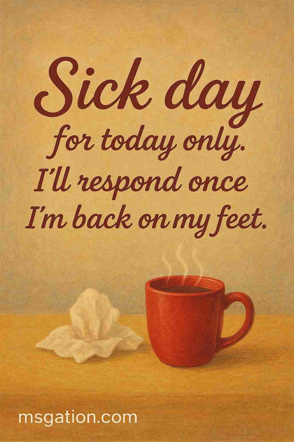 Sick day for today only. I’ll respond once I’m back on my feet.