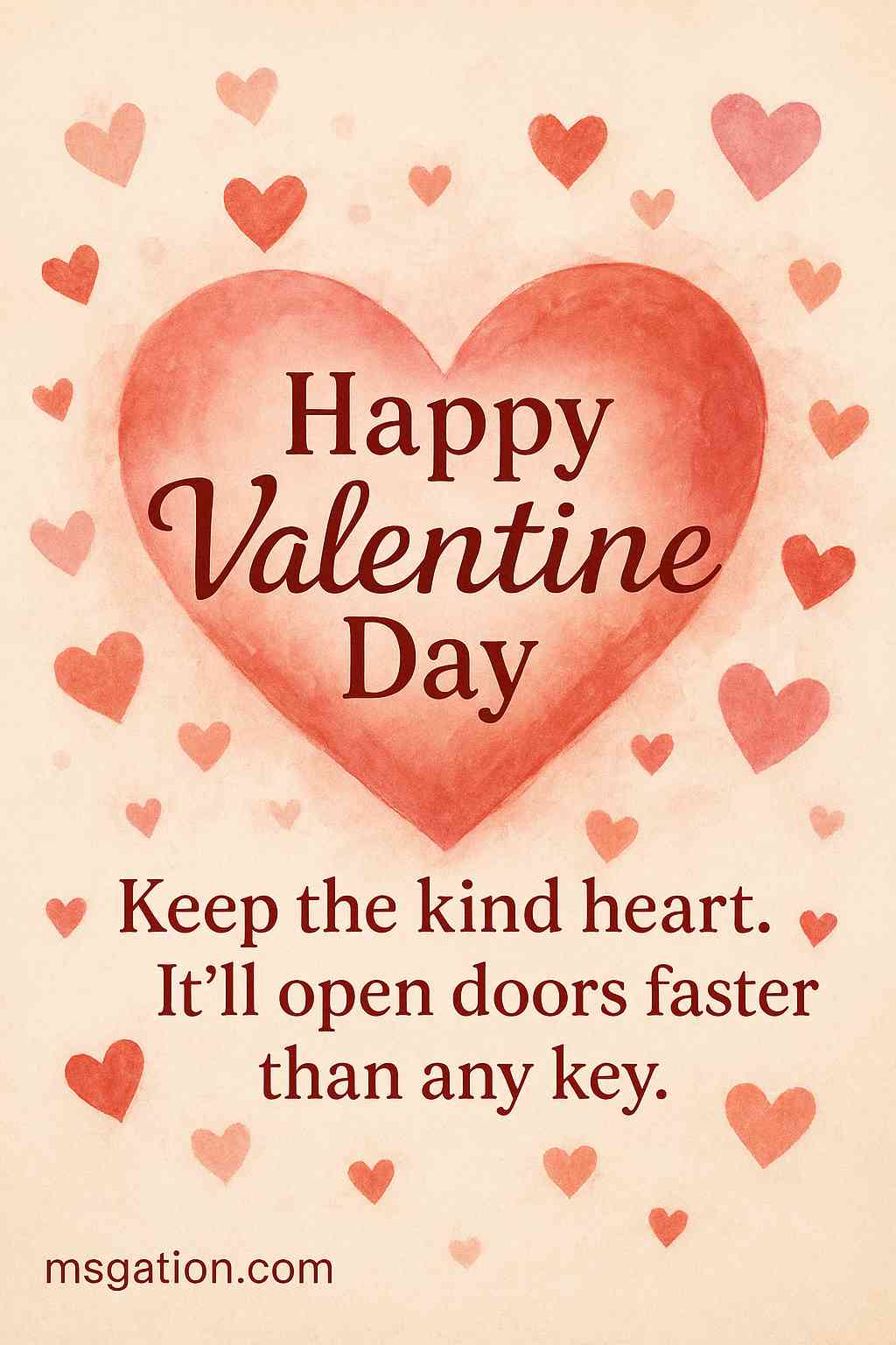 Happy Valentine Day. Keep the kind heart. It’ll open doors faster than any key.