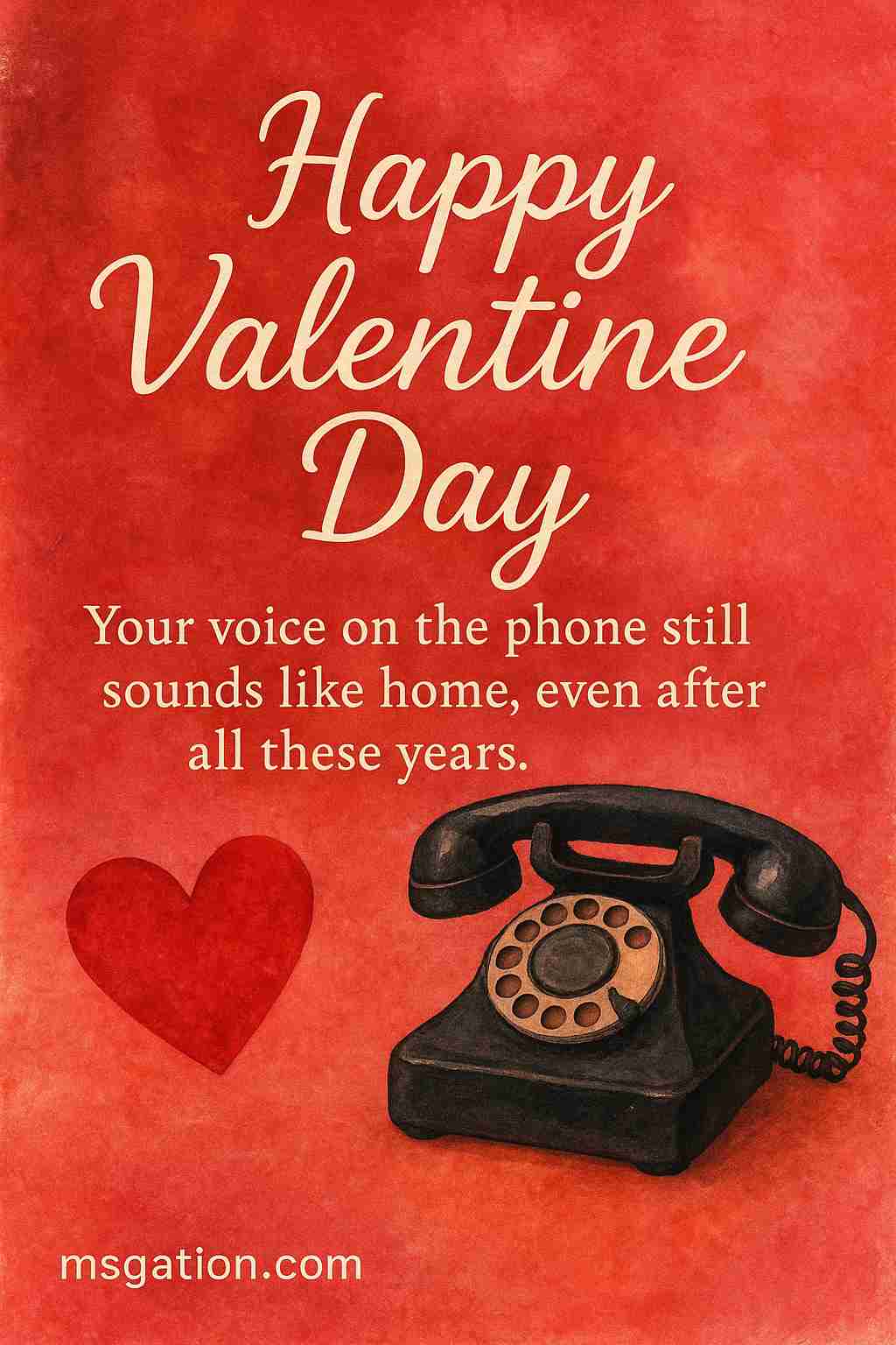 Happy valentine Day. Your voice on the phone still sounds like home, even after all these years.