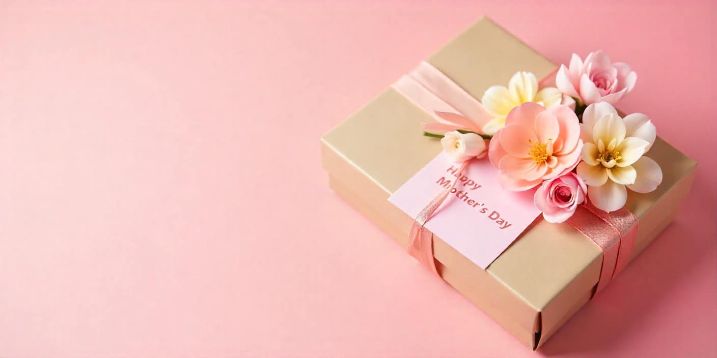 Mother’s Day gift box with flowers and card symbolizing love and gratitude.