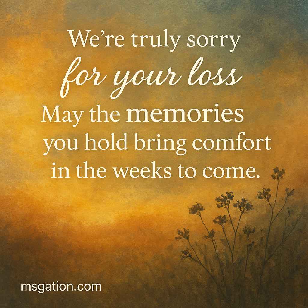 We’re truly sorry for your loss. May the memories you hold bring comfort in the weeks to come.