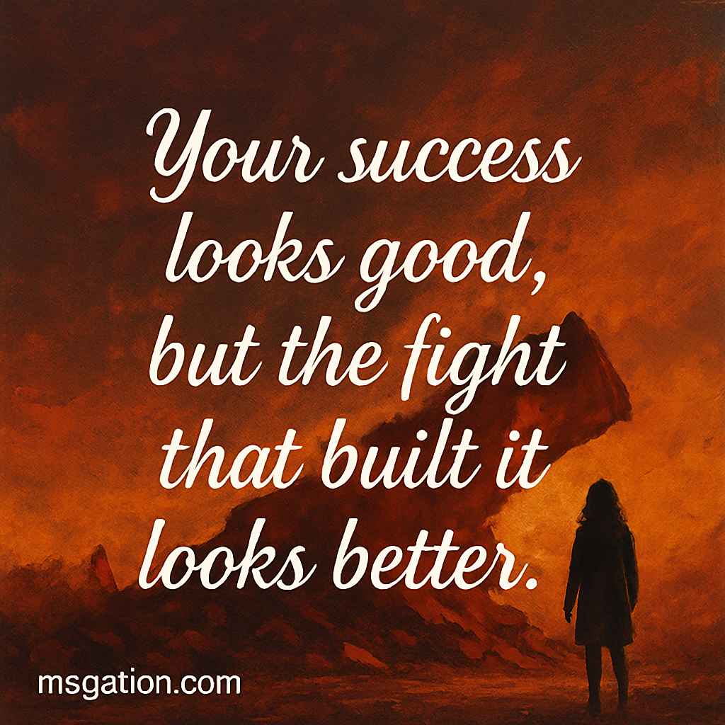 Your success looks good, but the fight that built it looks better.