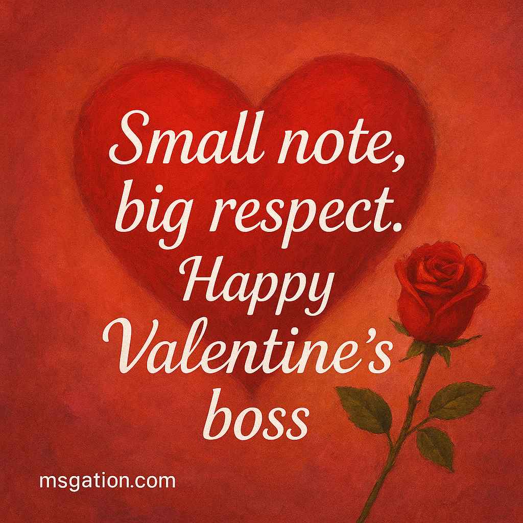 Small note, big respect. Happy Valentine’s boss.