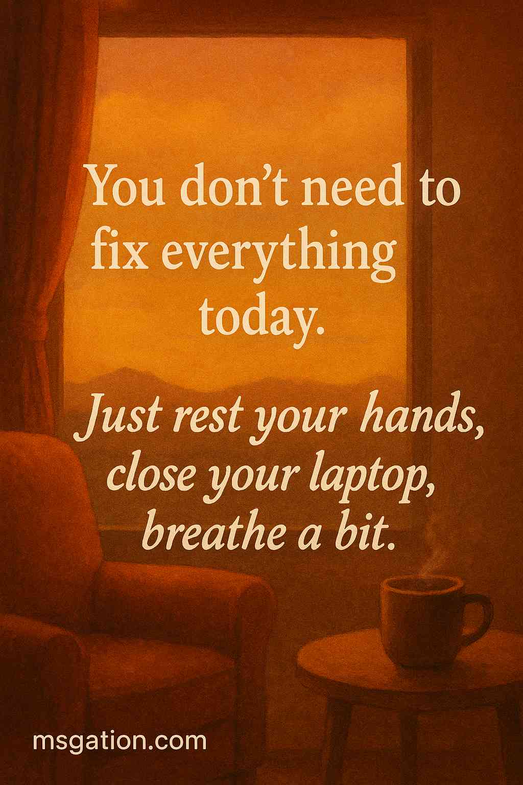You don’t need to fix everything today. Just rest your hands, close your laptop, breathe a bit.