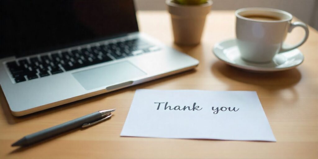 60+ Heartfelt Thank You Messages for Client Professional thank-you card on office desk symbolizing appreciation for clients.