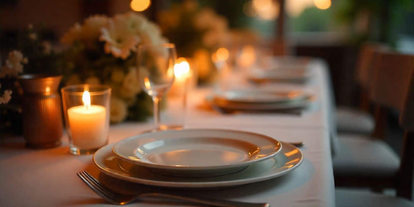 Elegant dinner table setup expressing appreciation for a wonderful dinner.