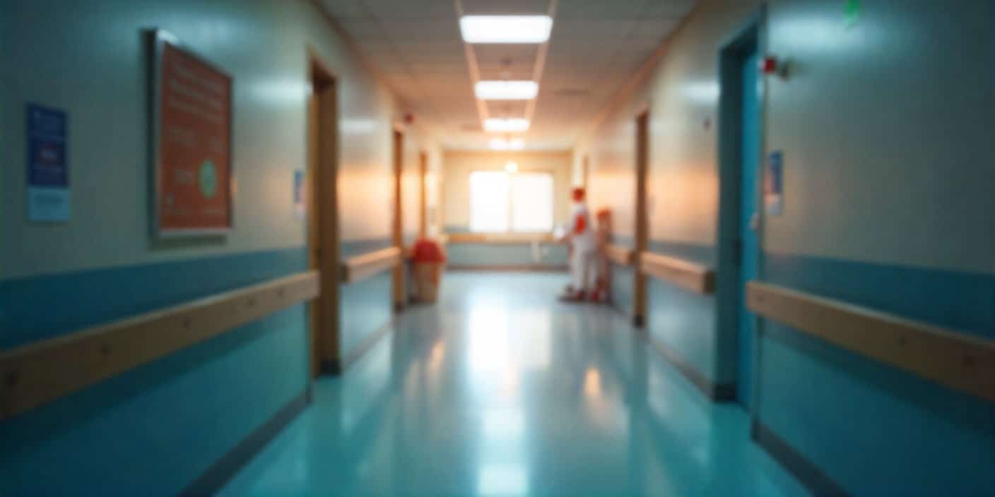 Warm hospital hallway symbolizing hope and positive thoughts before surgery.