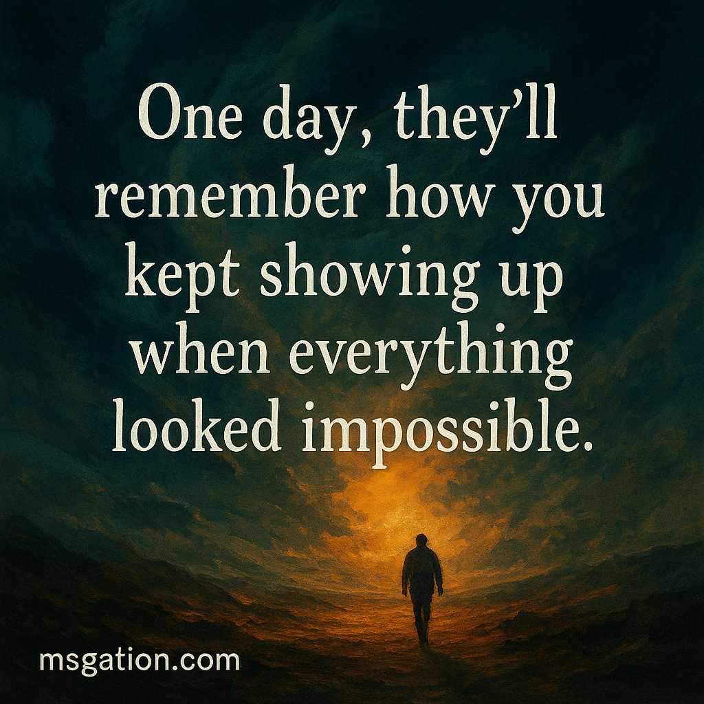 One day, they’ll remember how you kept showing up when everything looked impossible.