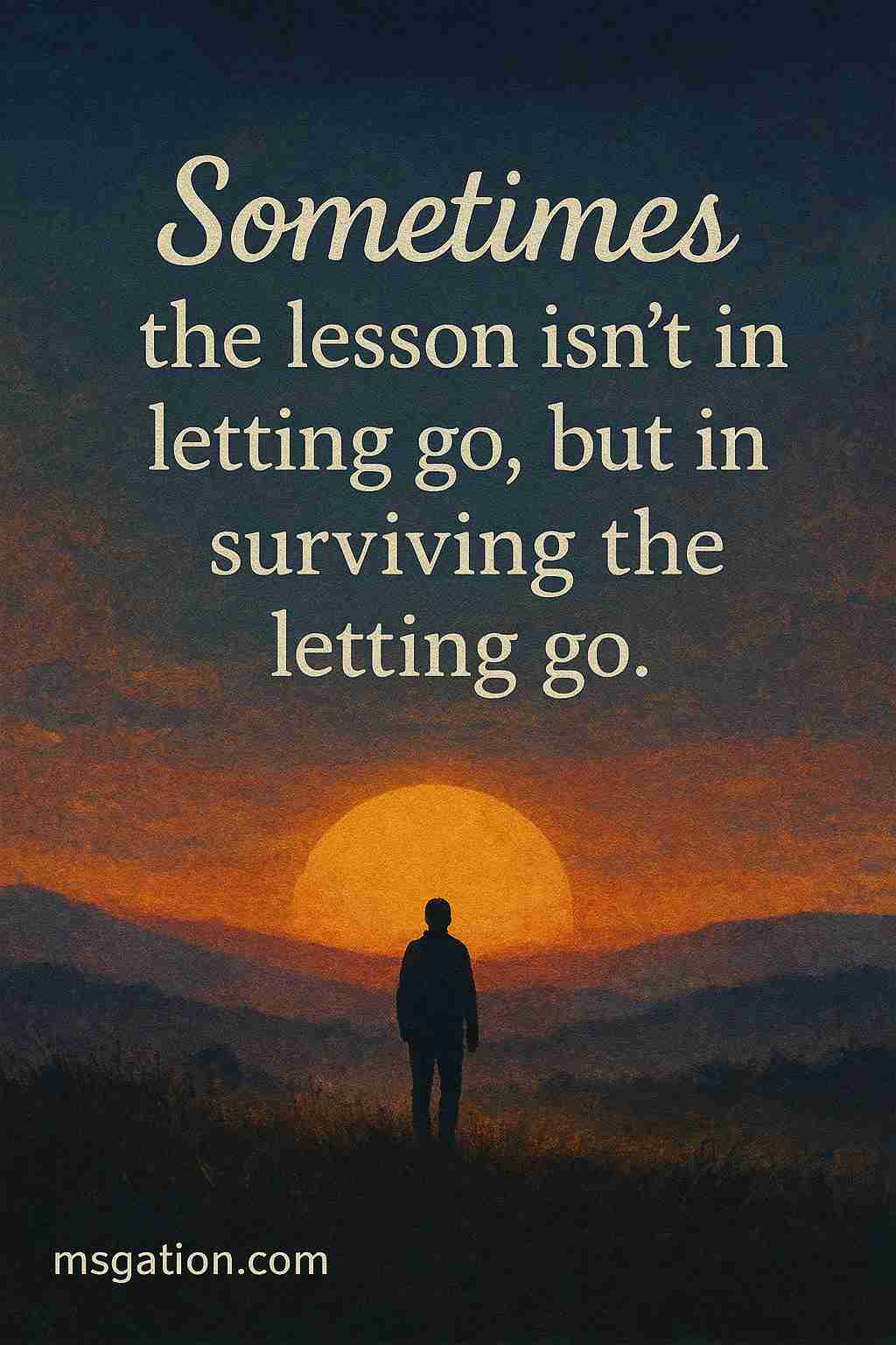 Sometimes the lesson isn’t in letting go, but in surviving the letting go.