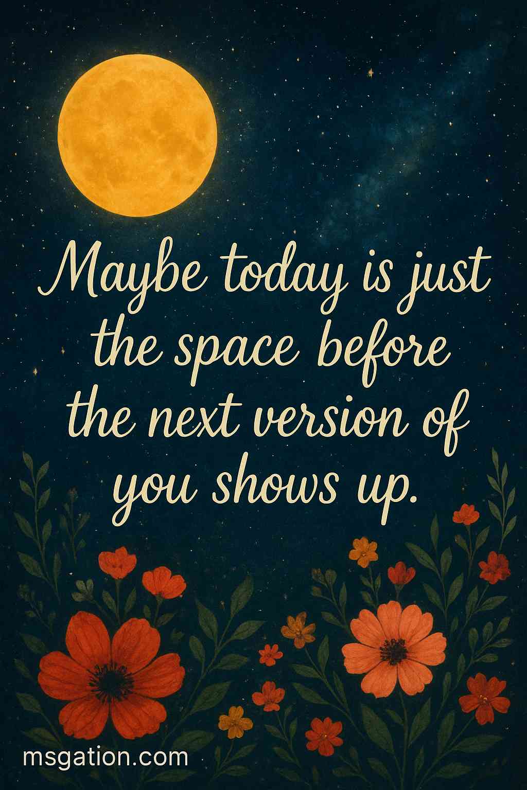 Maybe today is just the space before the next version of you shows up.