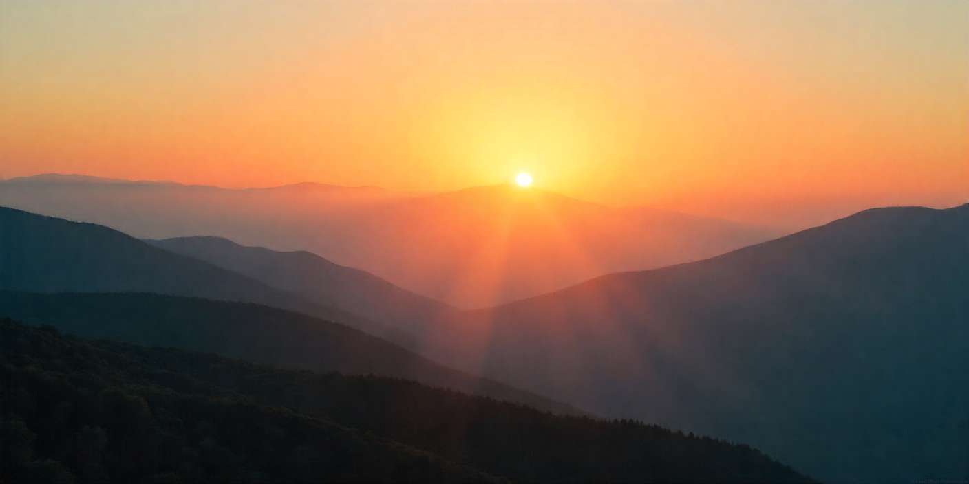 Sunrise over misty mountains symbolizing encouragement and hope.