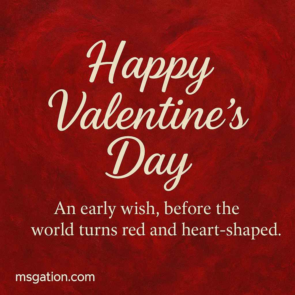 Happy Valentine’s Day. An early wish, before the world turns red and heart-shaped.