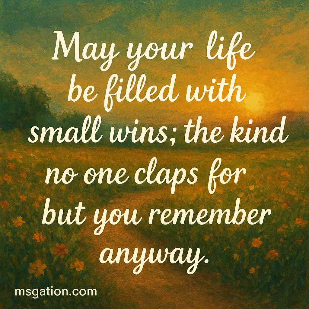 May your life be filled with small wins; the kind no one claps for but you remember anyway.