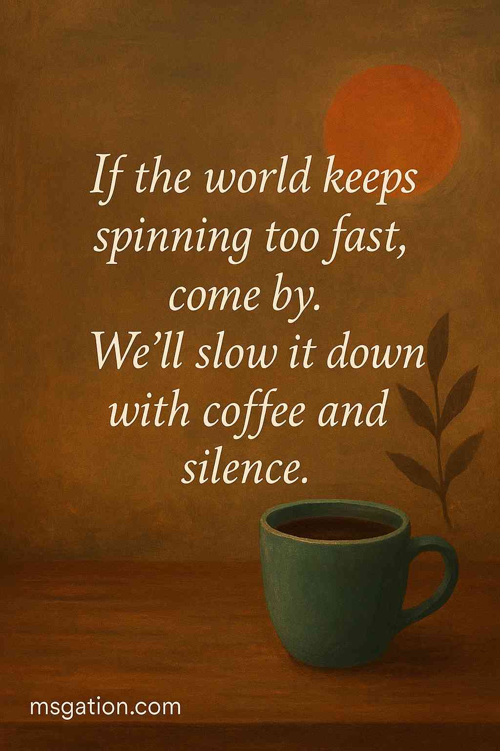 If the world keeps spinning too fast, come by. We’ll slow it down with coffee and silence.