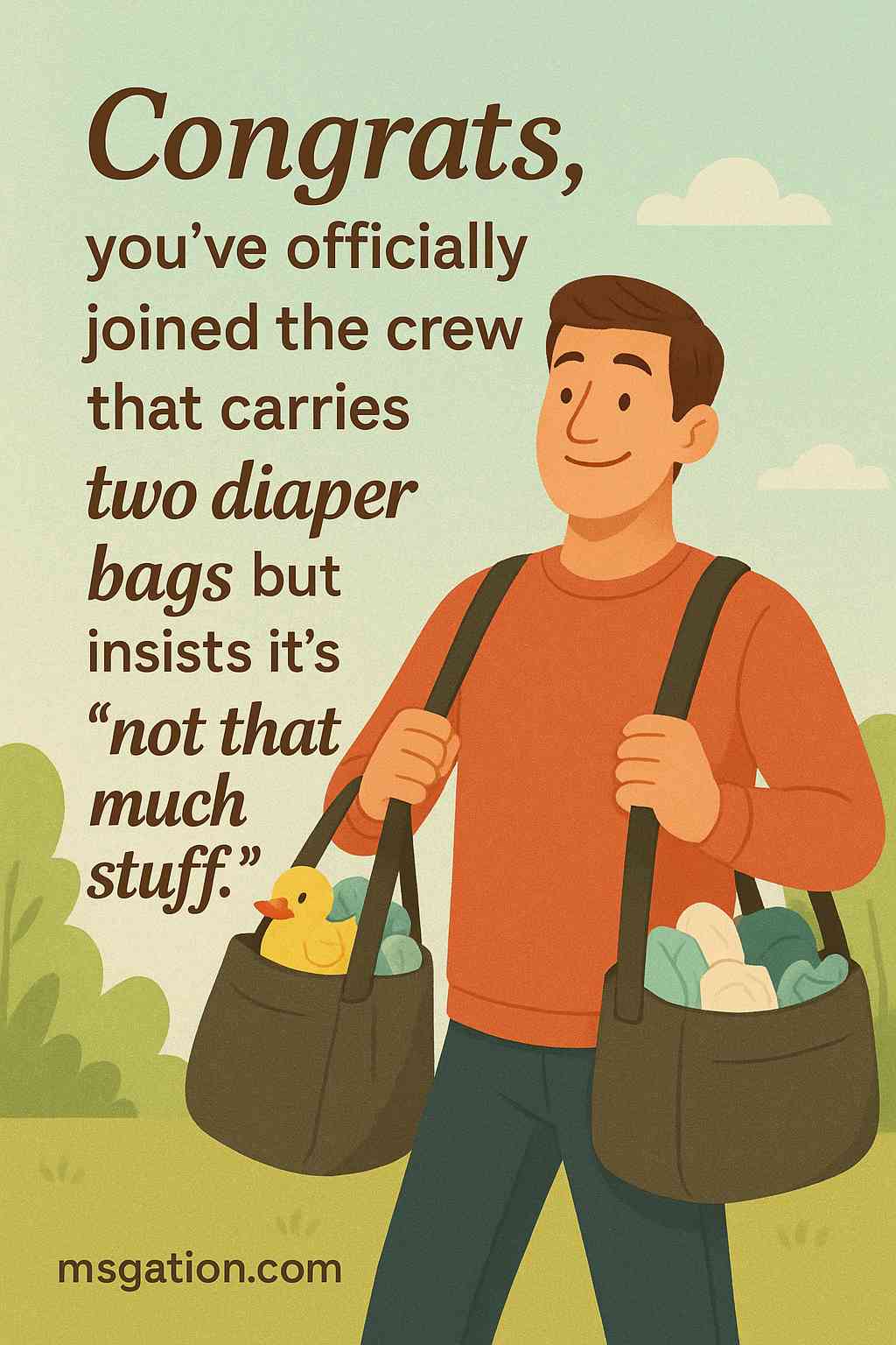 Congrats, you’ve officially joined the crew that carries two diaper bags but insists it’s “not that much stuff.”