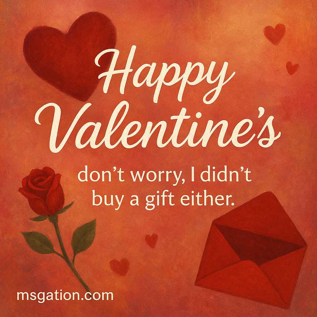 Happy Valentine’s: don’t worry, I didn’t buy a gift either.