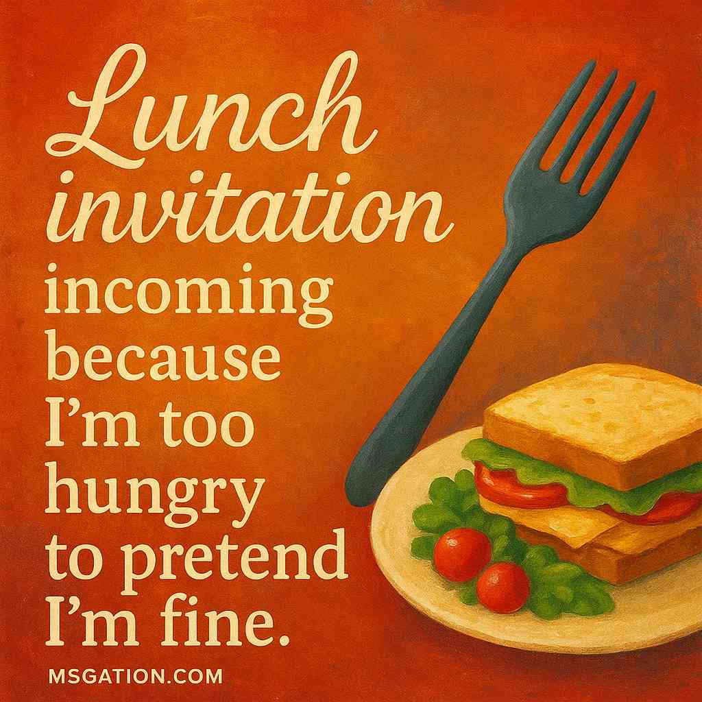Lunch invitation incoming because I’m too hungry to pretend I’m fine.