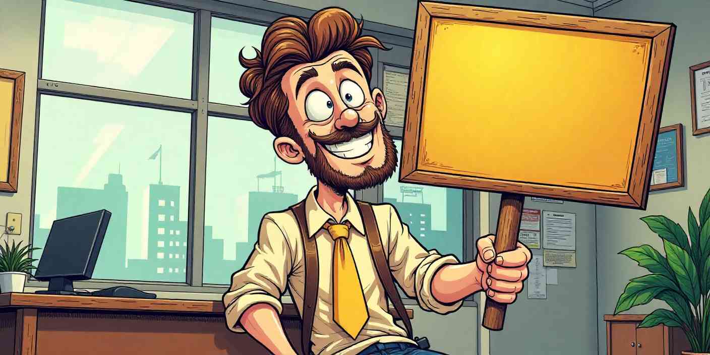 Humorous cartoon of a man laughing with funny quote from sister.