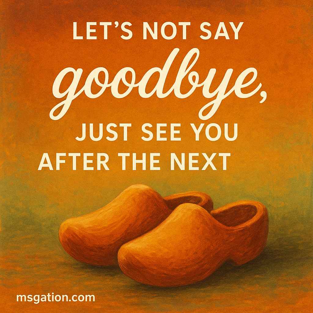 Let’s not say goodbye, just see you after the next mess.