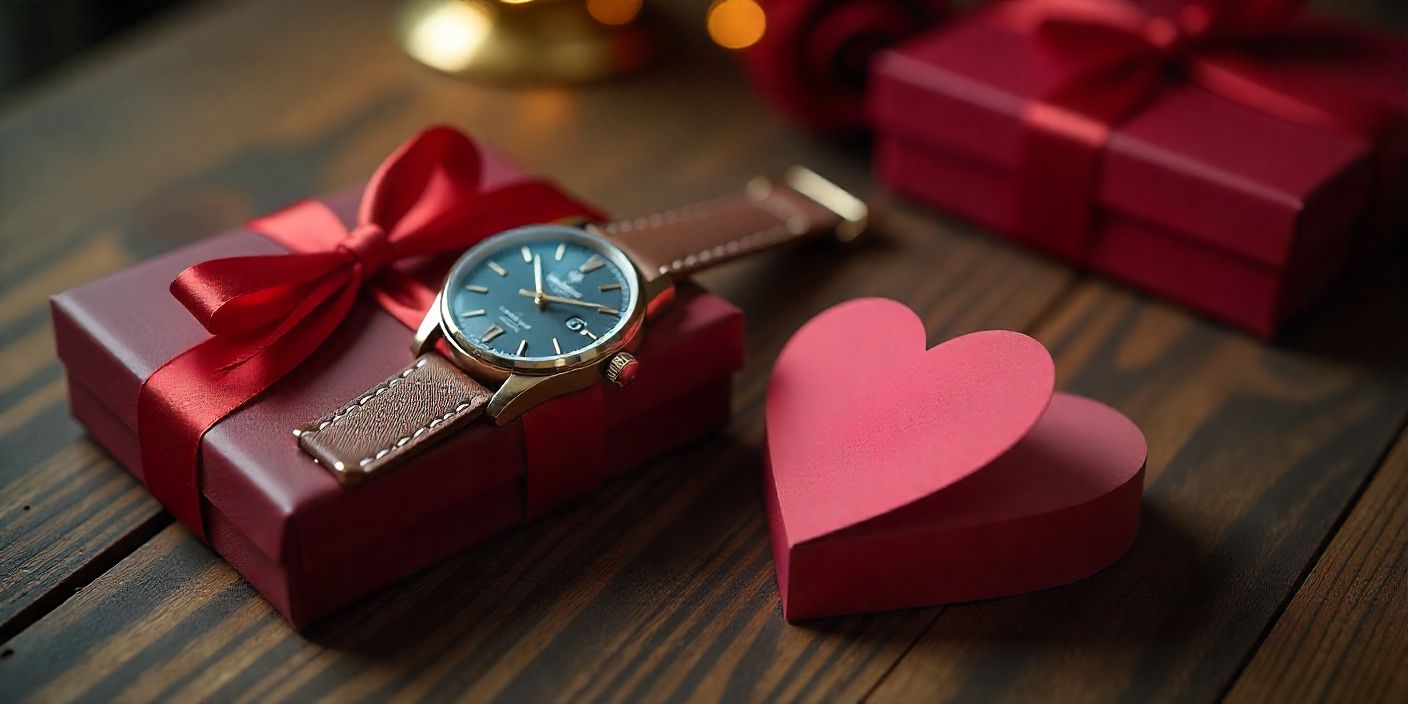 Masculine Valentine's Day gifts and card with stylish design.