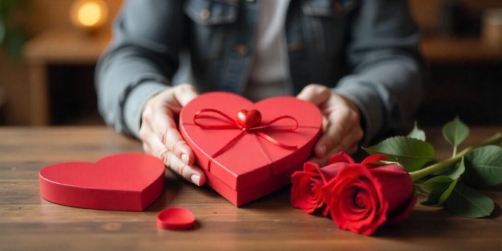 60+ Happy Valentine's Day In Advance Messages Advance Valentine’s Day image with man preparing gifts and roses.