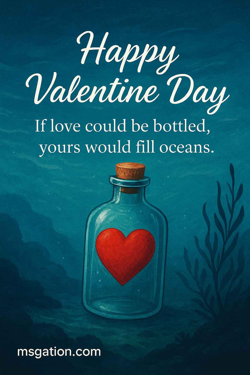 Happy Valentine Day. If love could be bottled, yours would fill oceans.