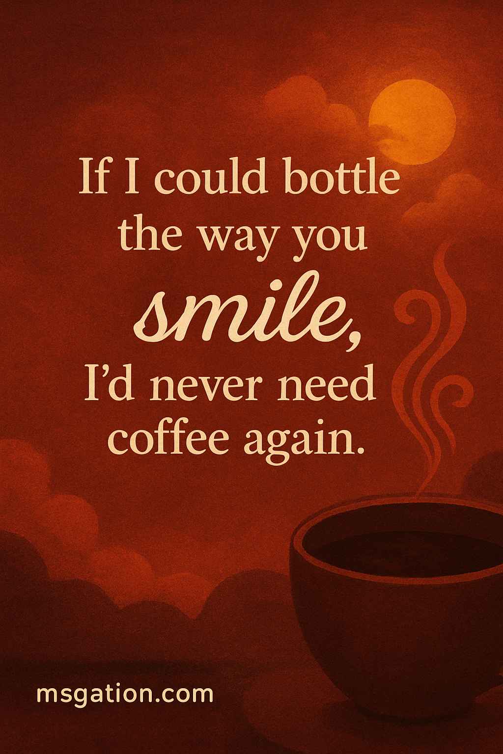 If I could bottle the way you smile, I’d never need coffee again.