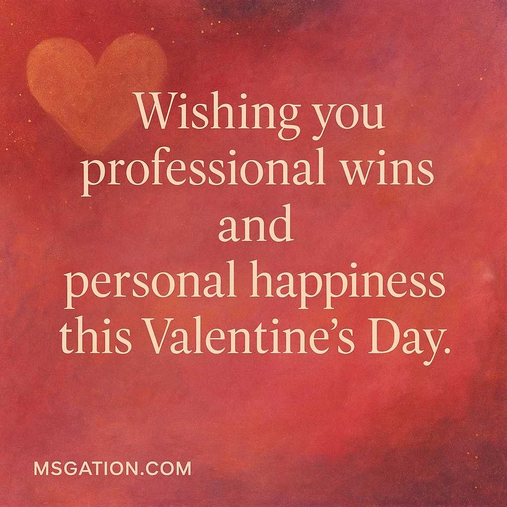 Wishing you professional wins and personal happiness this Valentine’s Day.