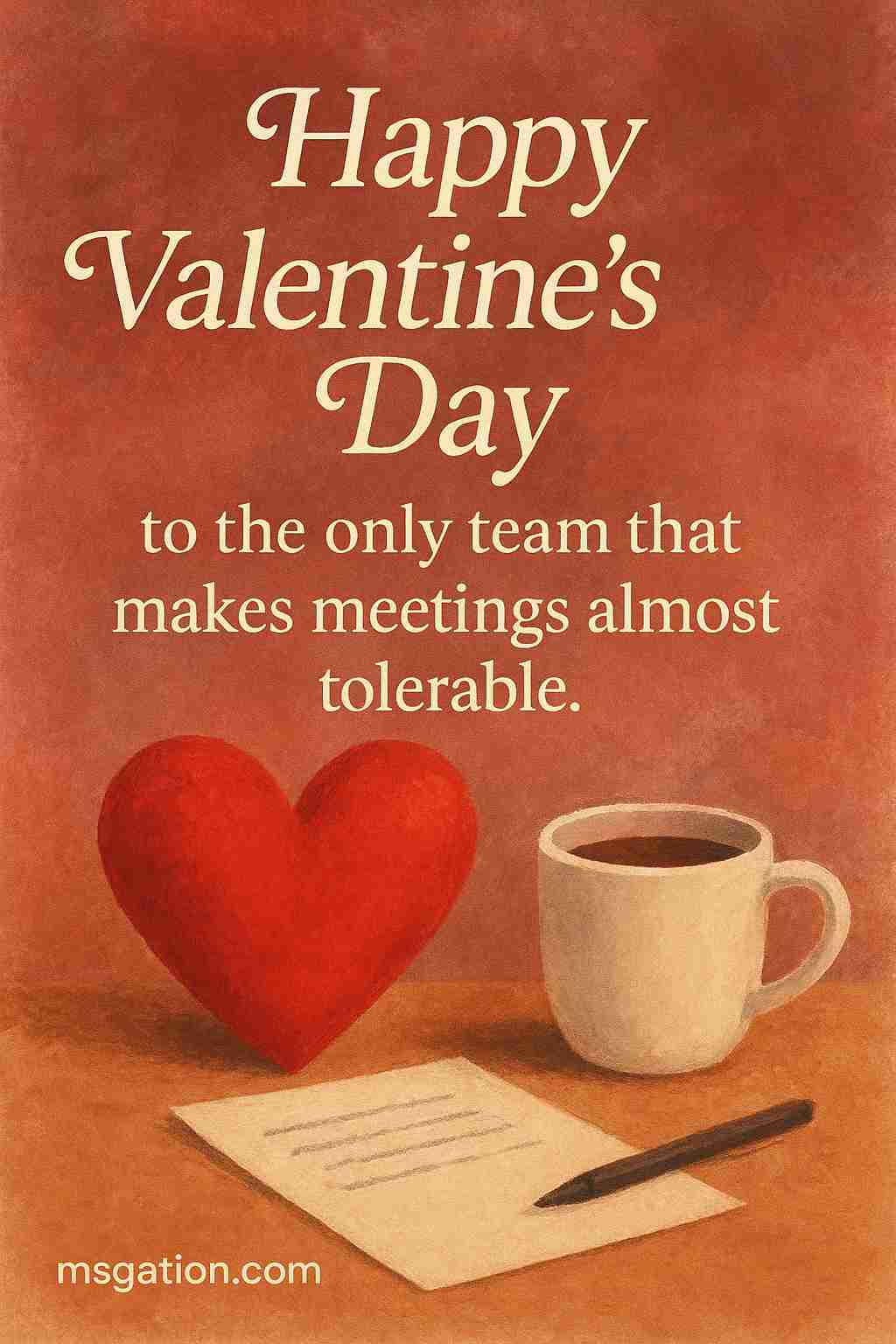 Happy Valentine’s Day to the only team that makes meetings almost tolerable.
