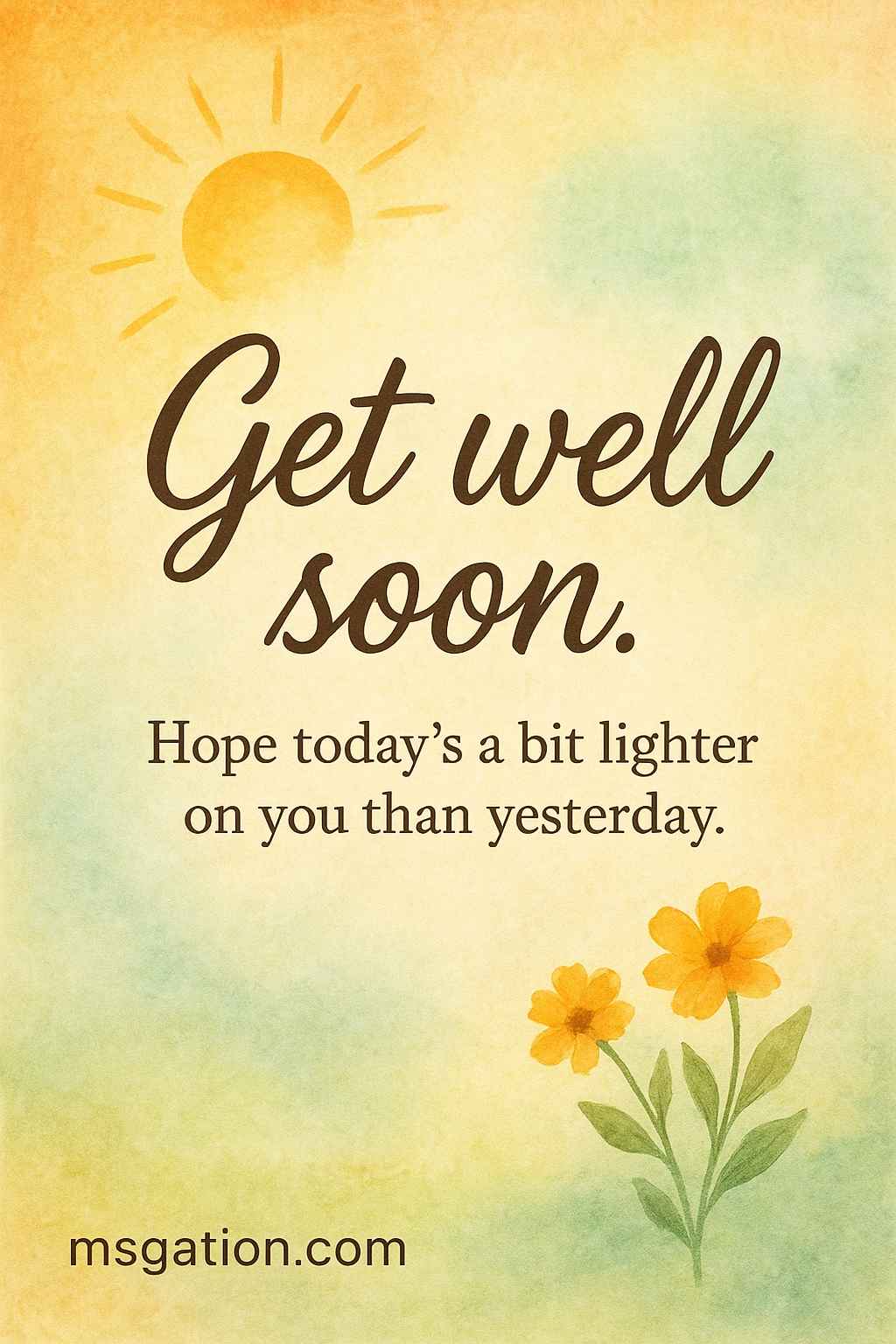 Get well soon. Hope today’s a bit lighter on you than yesterday.