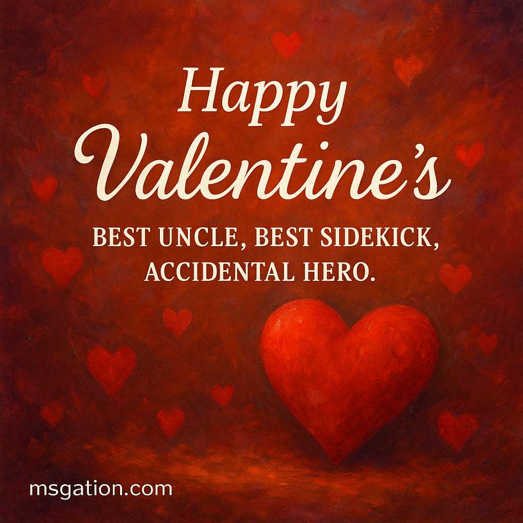 Happy Valentine’s. Best uncle, best sidekick, accidental hero.