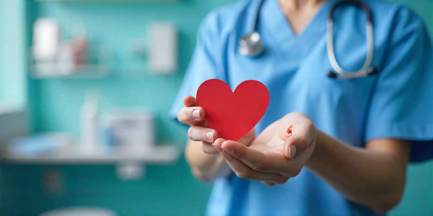 Valentine’s Day appreciation image for male nurse showing care and compassion.