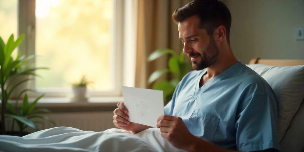 55+ Words of Encouragement for Someone With Cancer Encouraging image of a man with cancer finding hope and comfort.